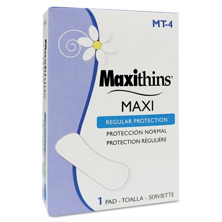 Hospeco Maxithins Vended Sanitary Napkins #4, Maxi, Individually Boxed, PK250 PK MT-4